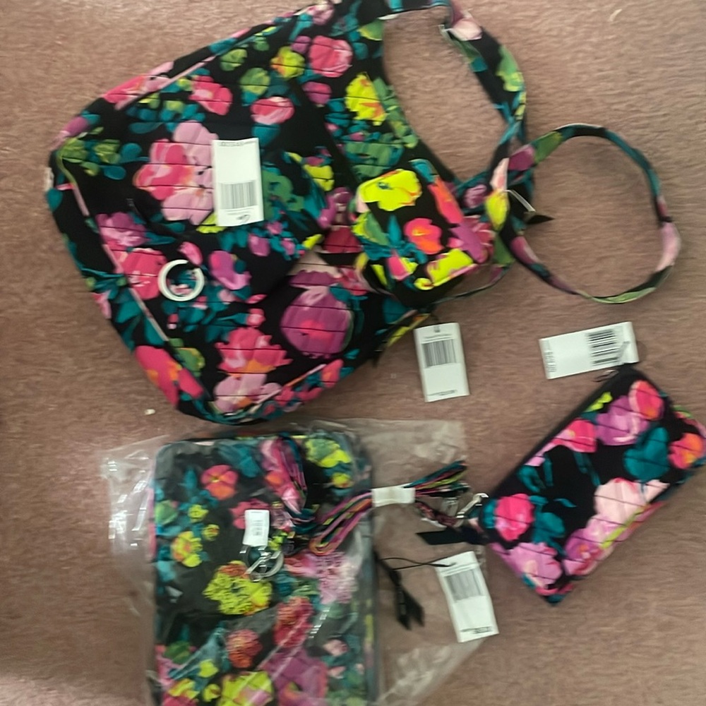 NWT Vera Bradley , pill case, lanyard + gently used lunch bag